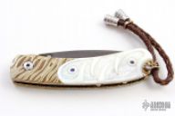 Black Damascus Kestrel w/ Mokume and Pearl