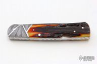 Damascus & Premium Stag Lockback