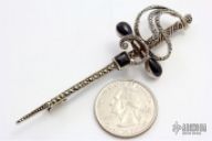Onyx and Marcasite Vintage Dagger Pin