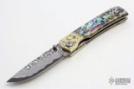 Damascus and Abalone Linerlock Folder