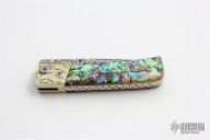 Damascus and Abalone Linerlock Folder