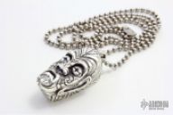 Sterling Tribal Mask Pendant with Necklace