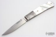 Mother of Pearl and Damascus Lockback