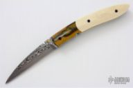 Falcon Damascus & Ivory Linerlock