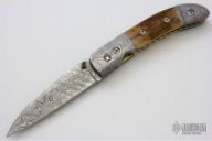 Damascus & Mammoth Ivory Folder