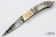 Damascus Linerlock w/ Gold accents