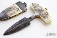 Scrimmed Damascus and Ivory Push Dagger