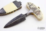 Scrimmed Damascus and Ivory Push Dagger