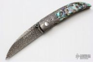 "Stardust" Abalone & Damascus Wharncliffe Linerlock
