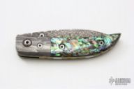 "Stardust" Abalone & Damascus Wharncliffe Linerlock