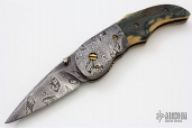 Damascus and Mammoth Ivory Linerlock Folder