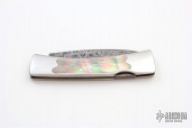 Damascus and Black Lip Pearl Lockback