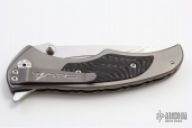 Tighe Coon Button Lock Flipper - Ti with Carbon Fiber Overlay