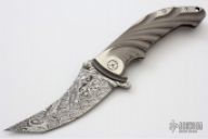 Tighe Stick Frame Lock Flipper - Damasteel
