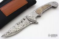 Tighe One On Button Lock Flipper - Damasteel