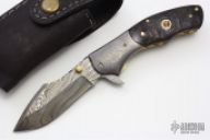 Damascus and Sheep Horn Linerlock