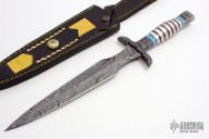 Damascus, Turquoise & Aluminum Dagger