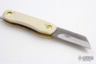 2 Blade Ivory Micarta Friction Folder