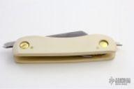2 Blade Ivory Micarta Friction Folder