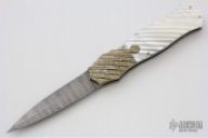 Damascus, Mokume & Pearl Lockback Auto