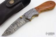 Damascus and Burl Wood Folder