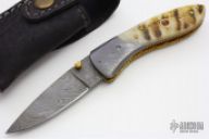 Damascus and Sheep Horn Linerlock