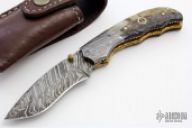 Damascus and Sheep Horn Linerlock