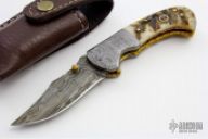 Damascus and Sheep Horn Linerlock