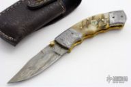 Damascus and Sheep Horn Linerlock