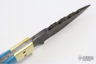 Damascus & Turquoise Drop Point