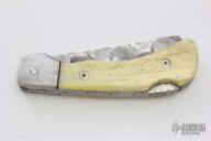 Bone and Damascus Lockback