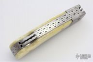 Bone and Damascus Lockback