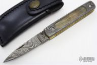 Damascus & Sheep Horn Slipjoint