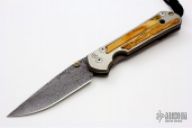 Large Sebenza 21 w/ Mammoth Bark Ivory and Stainless Damascus