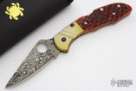 C11JBOP Delica Damascus - Amber Jigged Bone