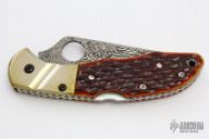 C11JBOP Delica Damascus - Amber Jigged Bone