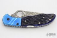 C11JBOP Delica Damascus - Blue Jigged Bone