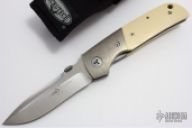 Terzuola D/A White Micarta Hand Ground Dagger Logo #0009