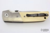 Terzuola D/A White Micarta Hand Ground Dagger Logo #0009