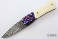 Mammoth Ivory & Damascus Linerlock