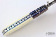 Mammoth Ivory & Damascus Linerlock