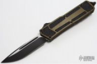Scarab Clip Point HG Two-Tone Black Ceramic Coated Blade and Parts Hand Lapped Handle Faces OD Green Anodized