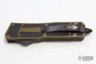 Scarab Clip Point HG Two-Tone Black Ceramic Coated Blade and Parts Hand Lapped Handle Faces OD Green Anodized