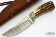 Engraved Damascus Hunter