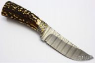 Engraved Damascus Hunter