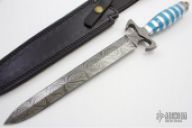 Damascus, Turquoise & Aluminum Dagger