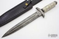 Damascus, Stone, and Aluminum Dagger