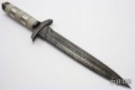 Damascus, Stone, and Aluminum Dagger