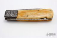 Damascus & Giraffe Bone Lockback D/A