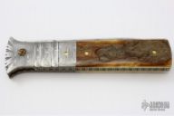 Damascus & Mammoth Folding Dagger
